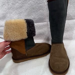 Rare Classic Tall Blue Patchwork Ugg